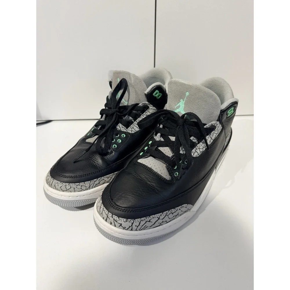 Nike Air Jordan 3 Retro Men's Size 11.5‎ Black/Green Glow Grey, CT8532-031